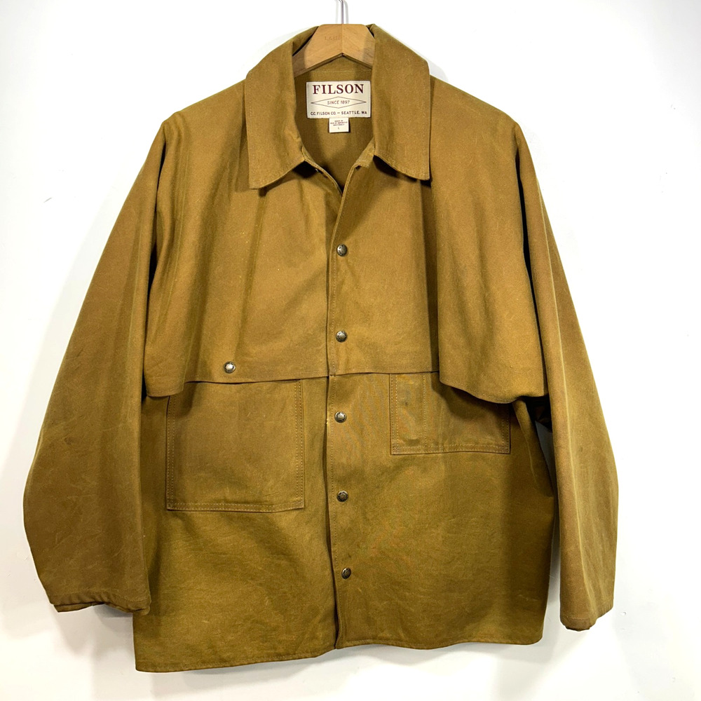 Filson Double Logger Coat Sz Large Tin Cloth USA Made Vtg Y2K